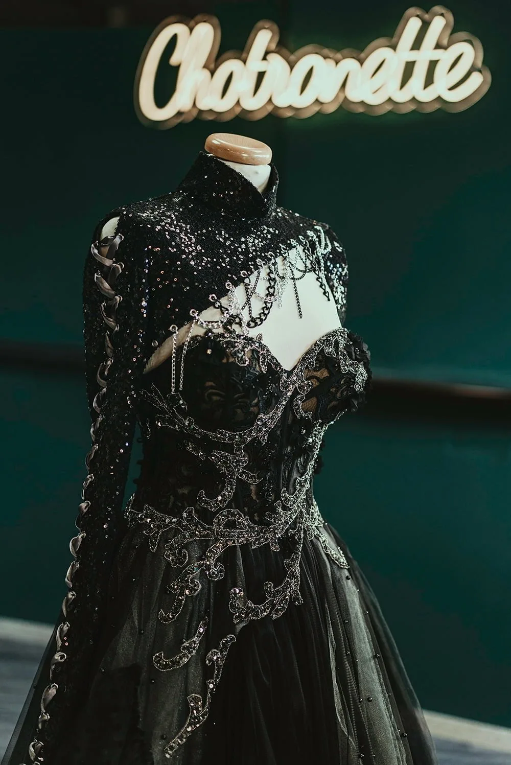 sachin and babi light blue dress Gothic Dress Black Leather Evening Gown Gothic Black Formal Dresses main image 0