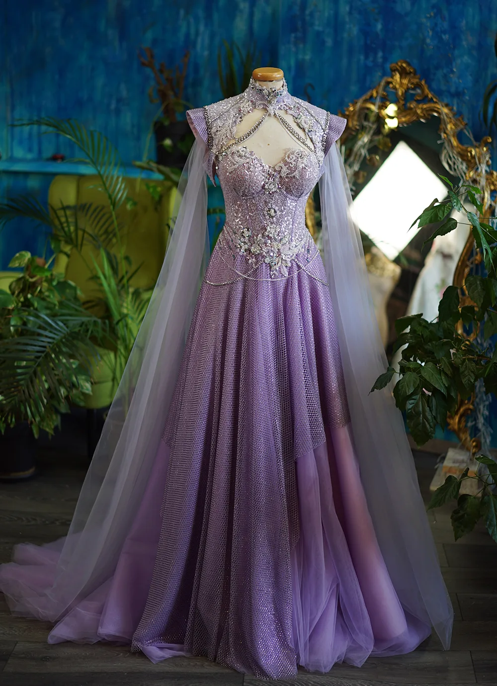 Mist Glacé Armour Chotronette dress - Made to measure unique bridal design