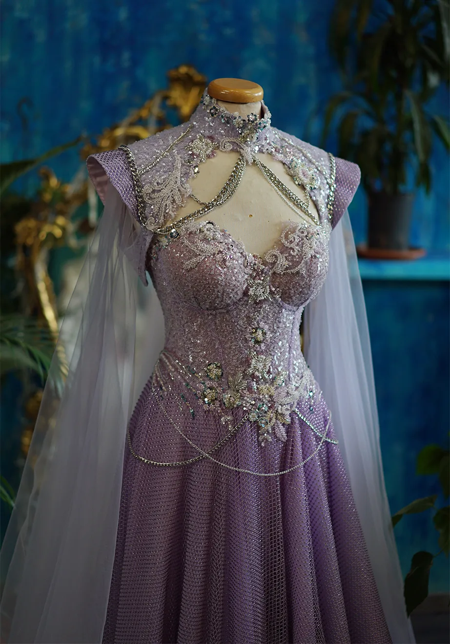 Mist Glacé Armour Chotronette dress - Made to measure unique bridal design