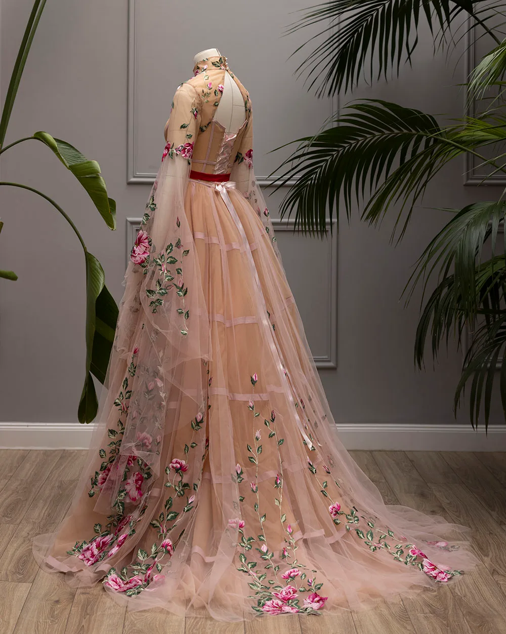 Rosette Meringue Chotronette dress - Made to measure unique bridal design