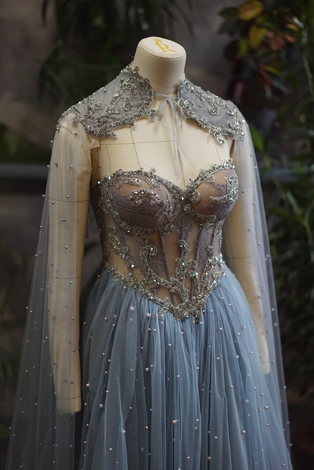 Glacial Macaron Chotronette dress - Made to measure unique bridal design