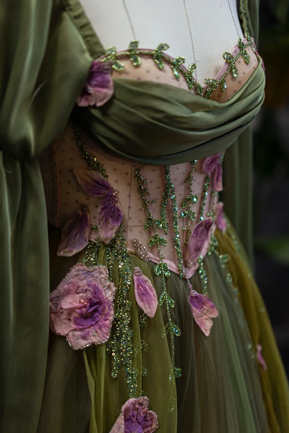green emerald velvet dress House Of CB Persephone Strapless Corset Dress main image 1